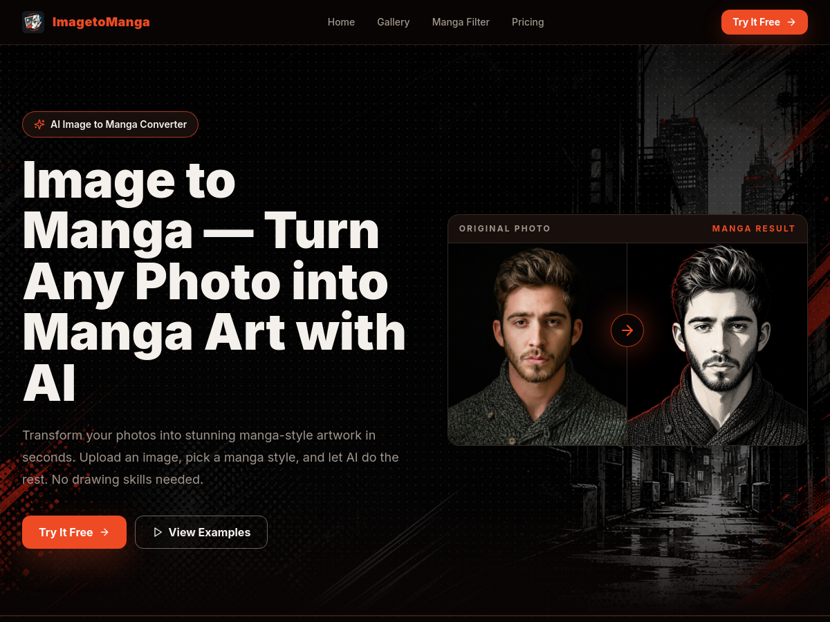 Screenshot of Image to Manga