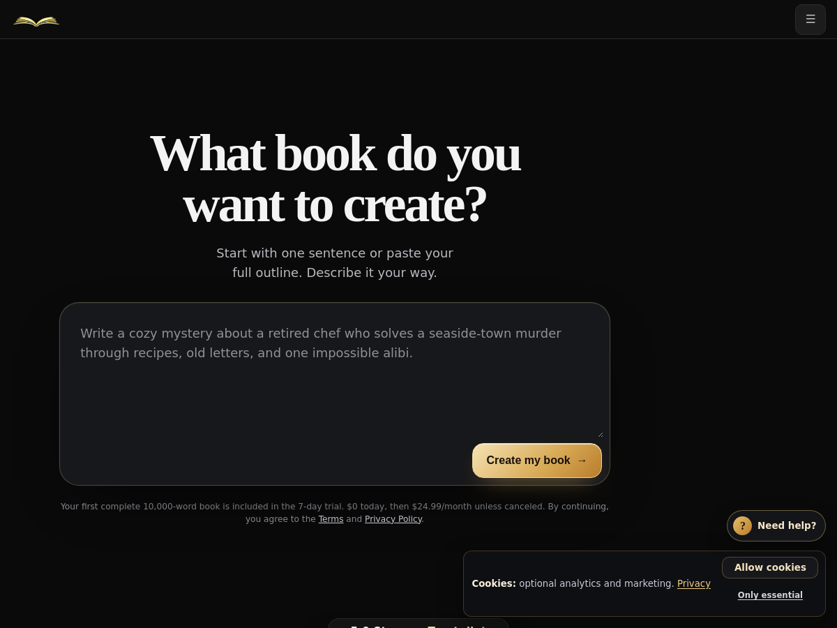 Screenshot of ImagineYourBook.com
