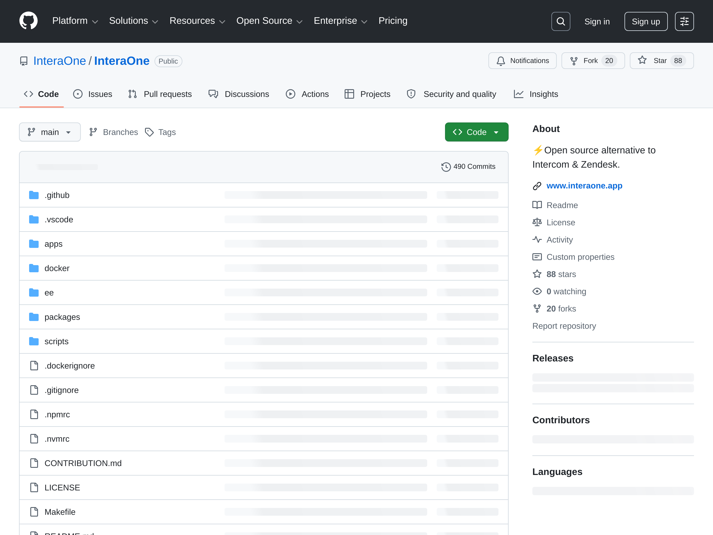 Screenshot of Interaone