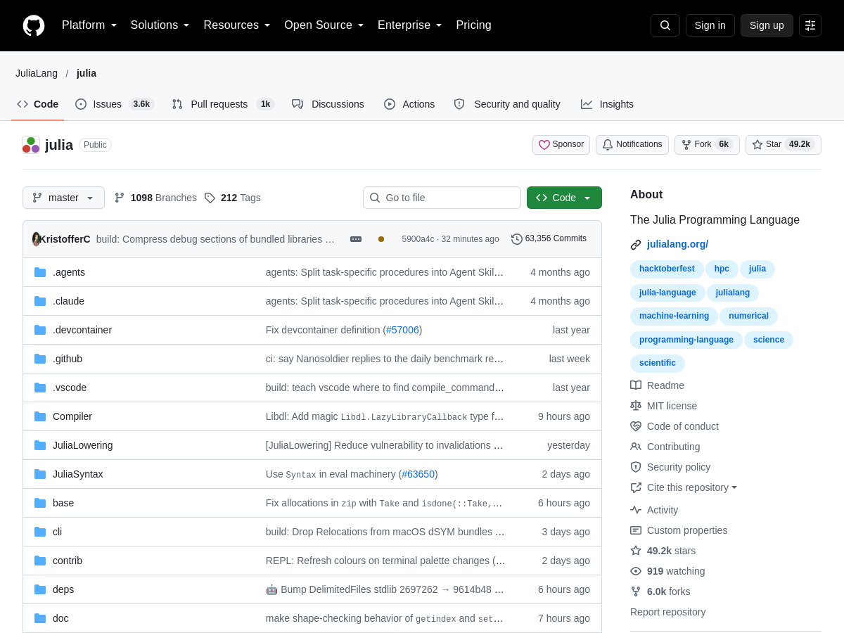 Screenshot of Julia