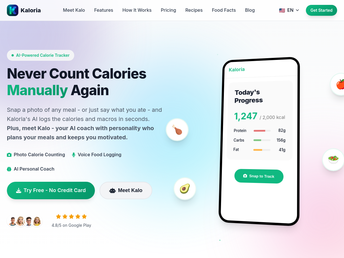 Screenshot of Kaloria - Calorie tracking
