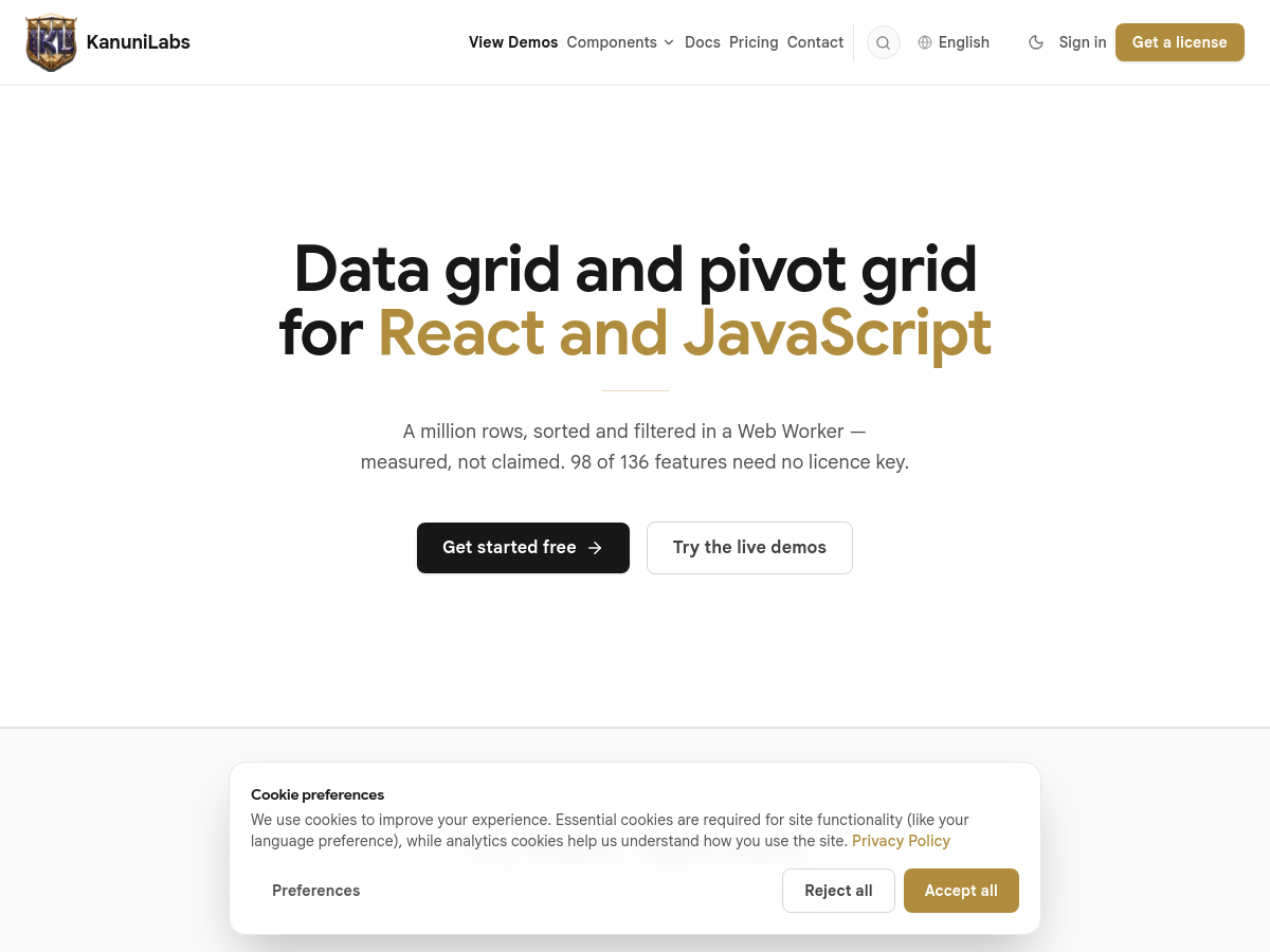 Screenshot of KanuniLabs DataGrid & PivotGrid