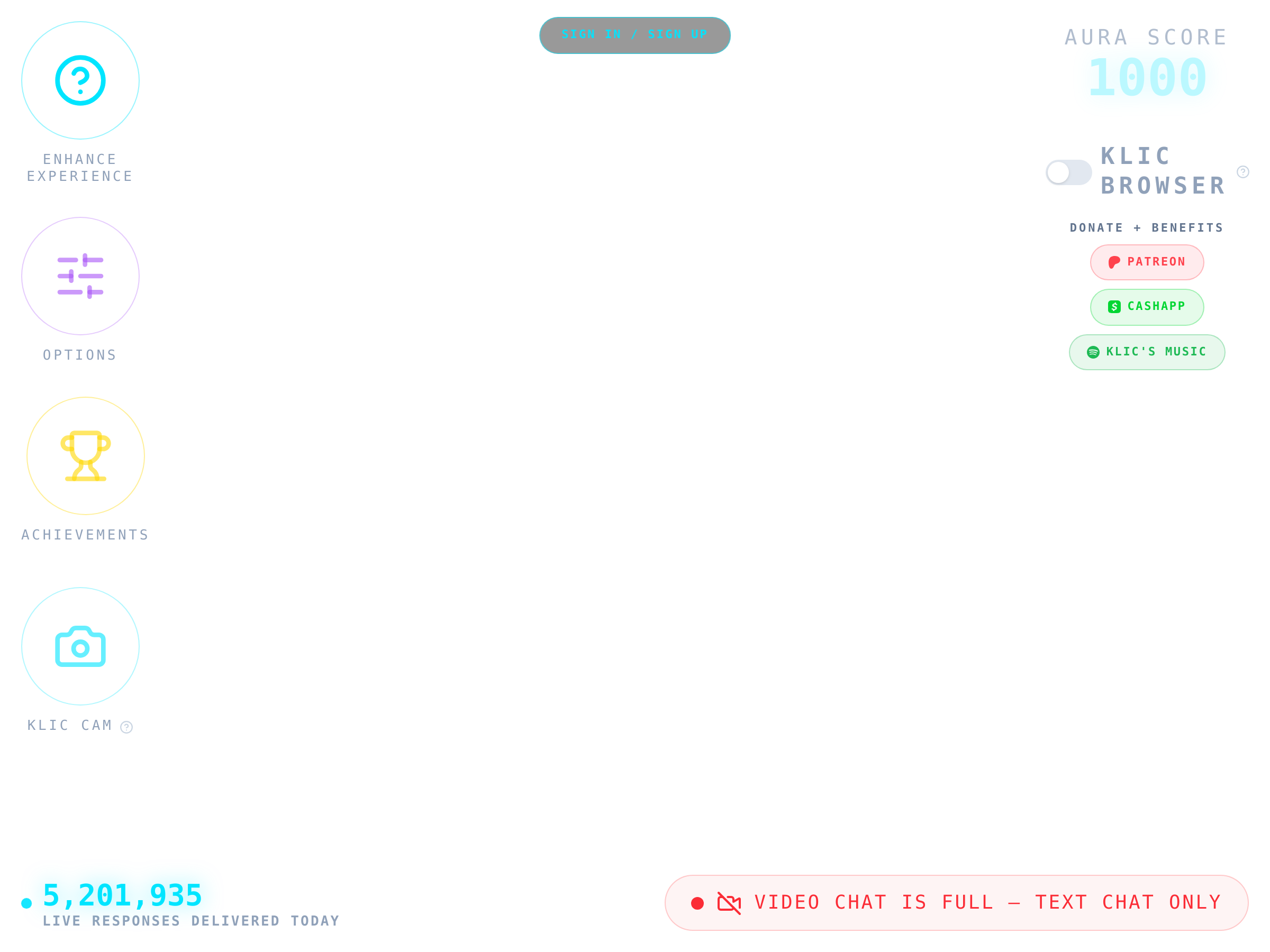 Screenshot of Klic Chat