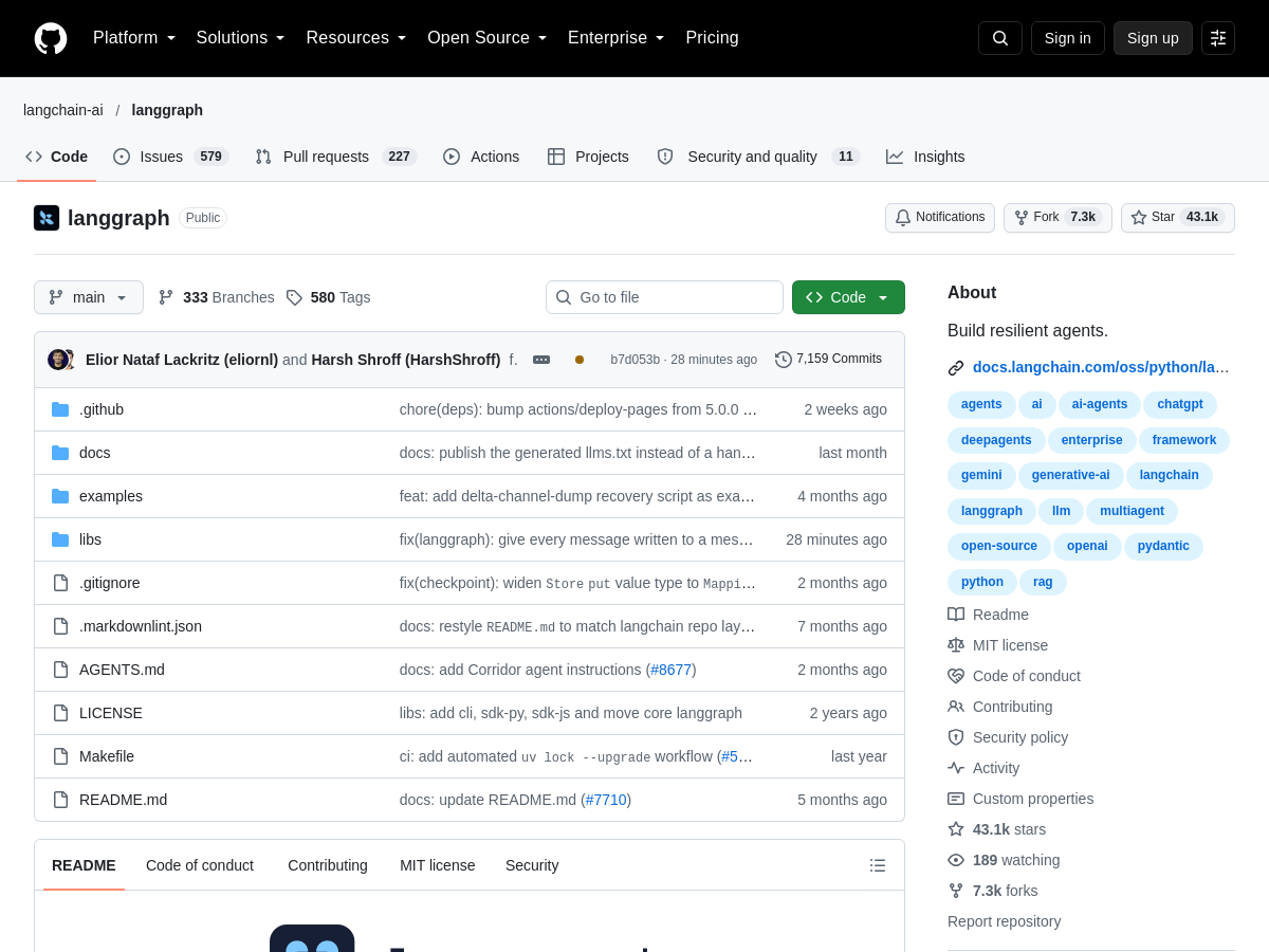 Screenshot of Langgraph