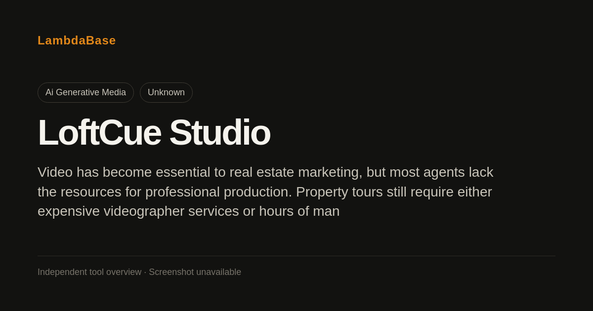 Screenshot of LoftCue Studio