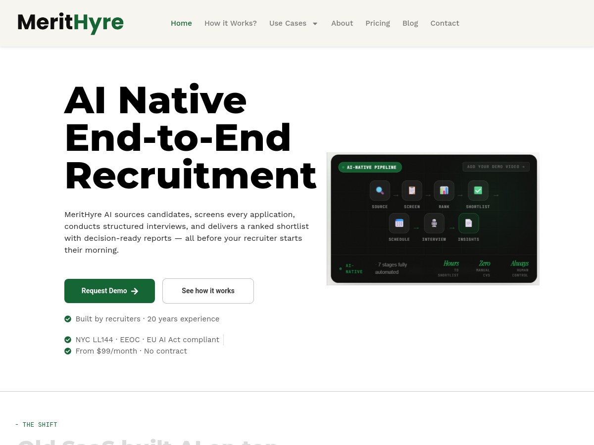 Screenshot of MeritHyre
