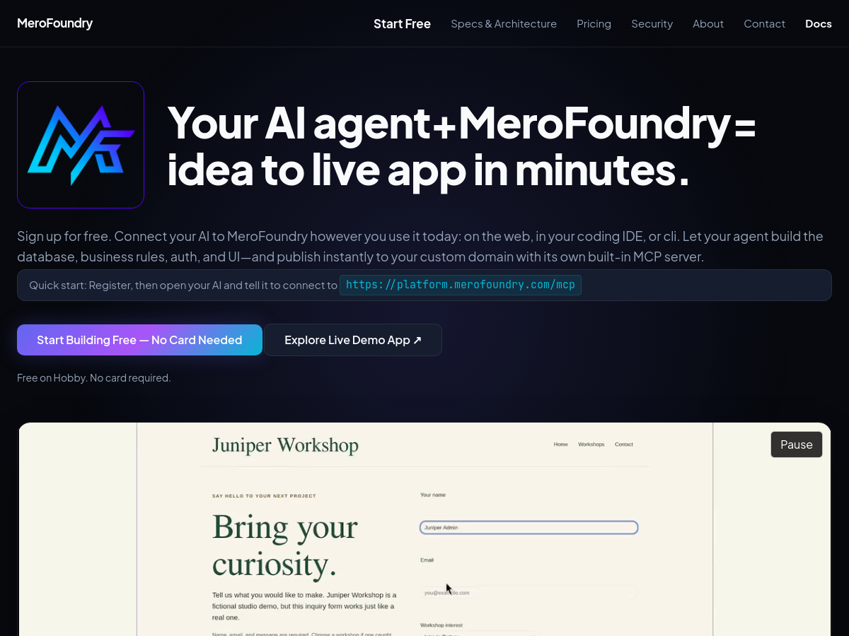 Screenshot of MeroFoundry