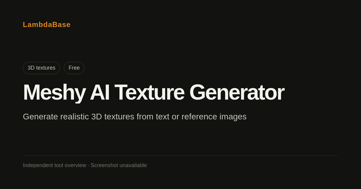 Screenshot of Meshy AI Texture Generator