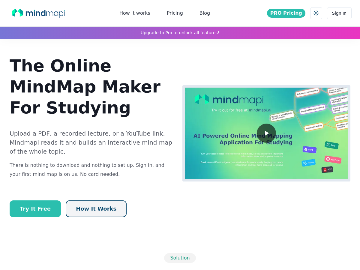 Screenshot of MindMapi.ai