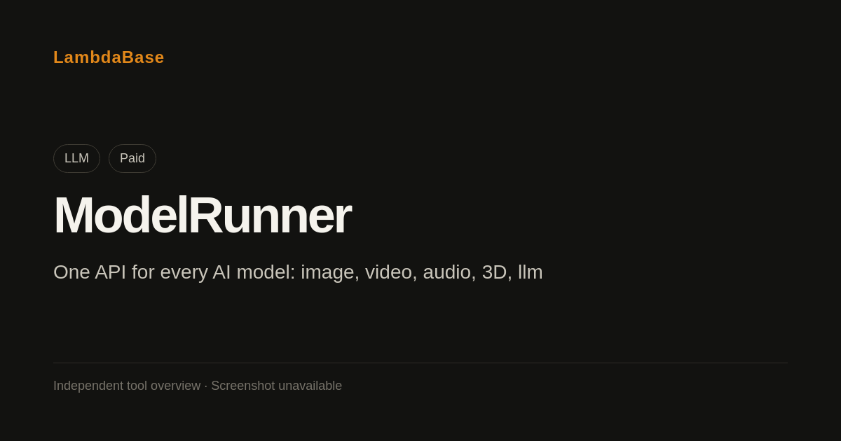 Screenshot of ModelRunner