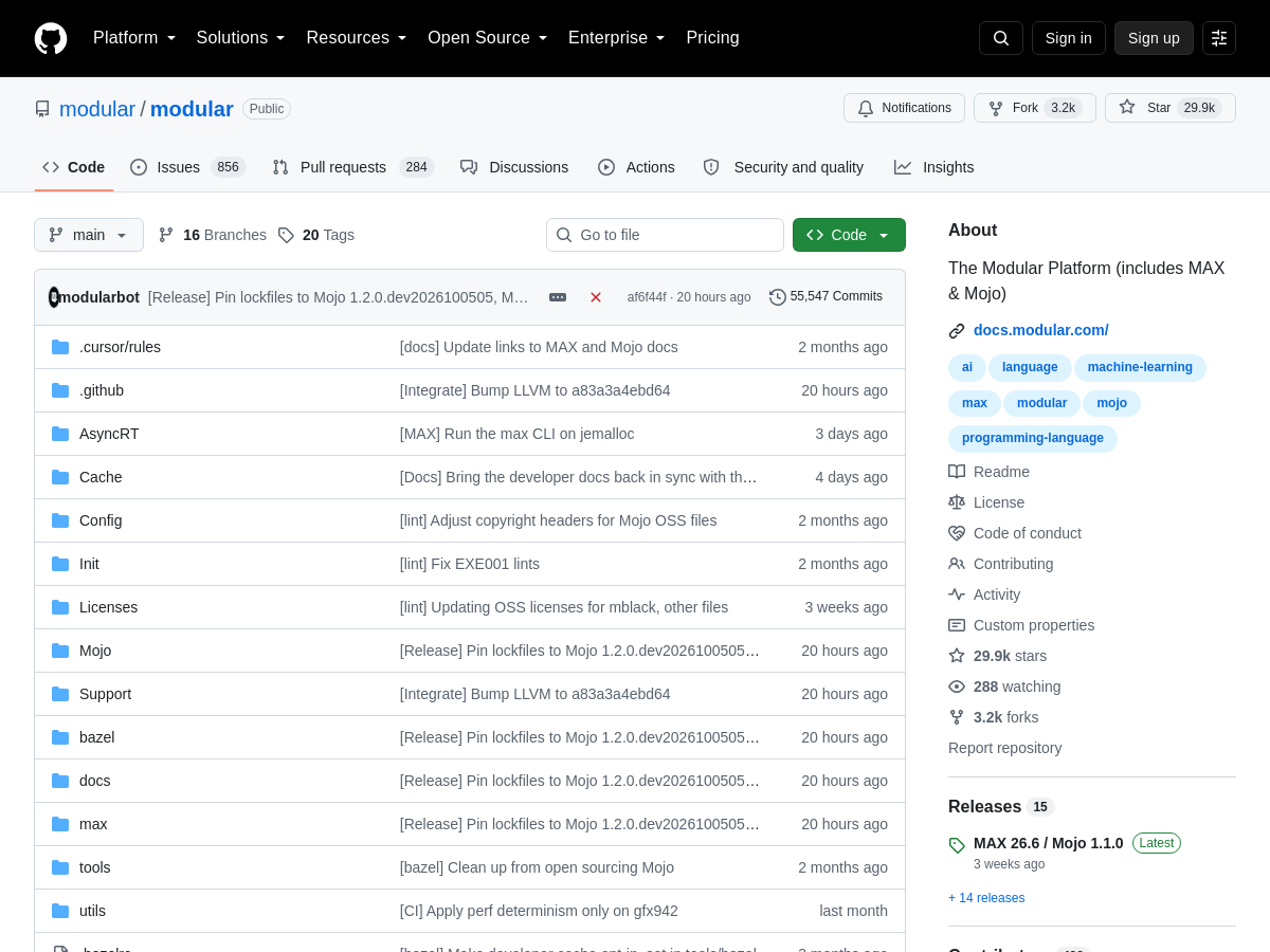 Screenshot of Modular