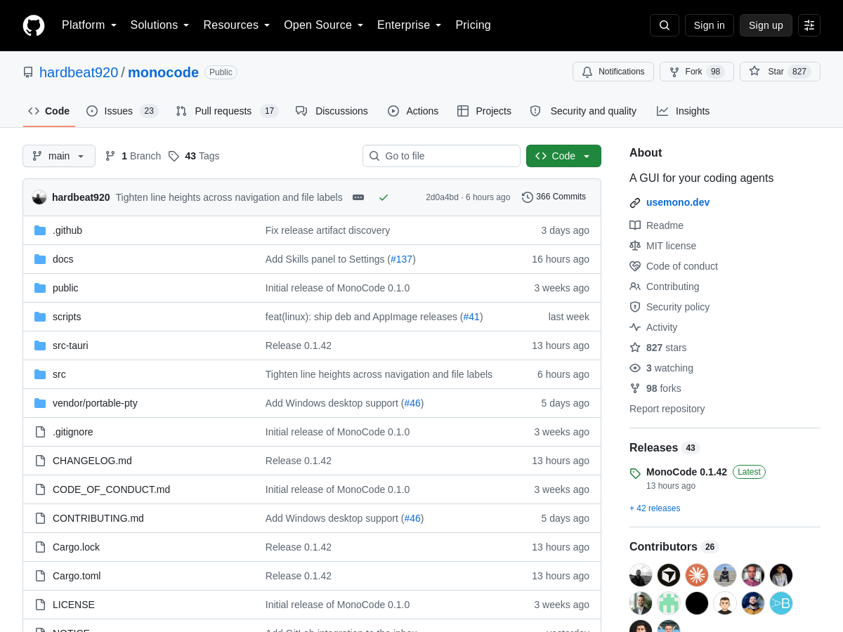 Screenshot of MonoCode