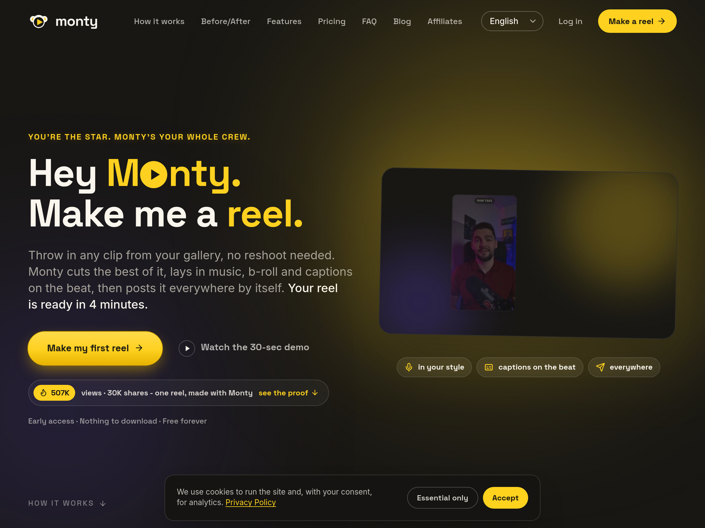 Screenshot of Monty.fast