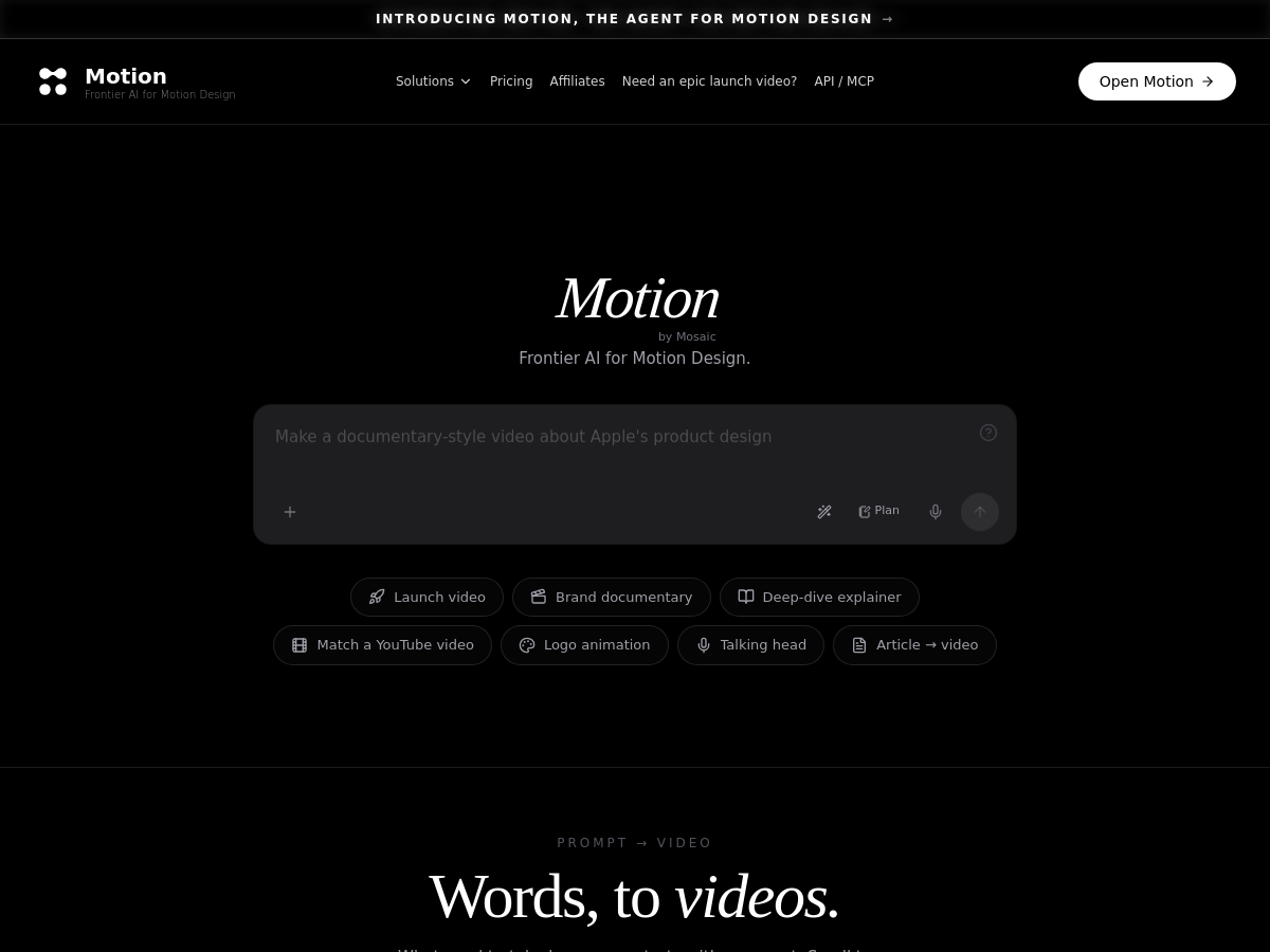 Screenshot of Motion