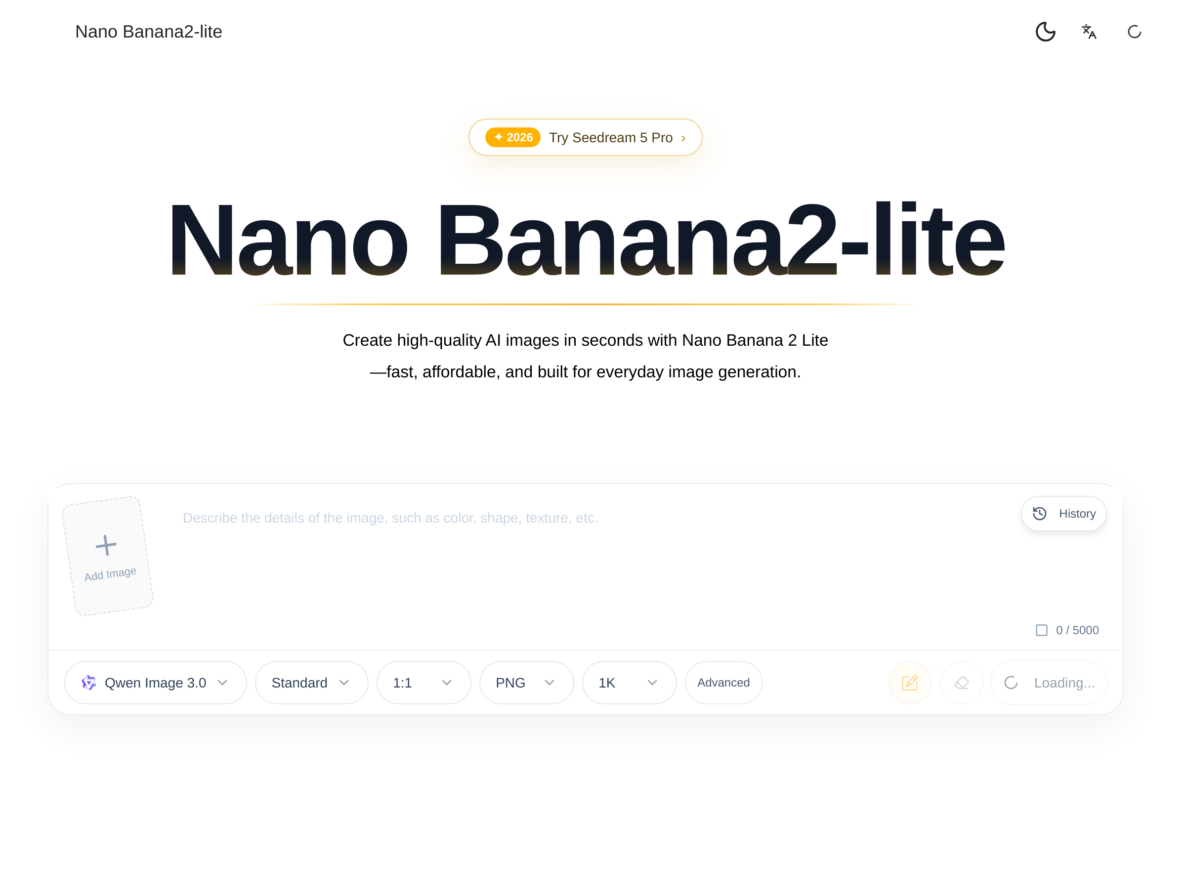 Screenshot of Nano Banana 2 Lite