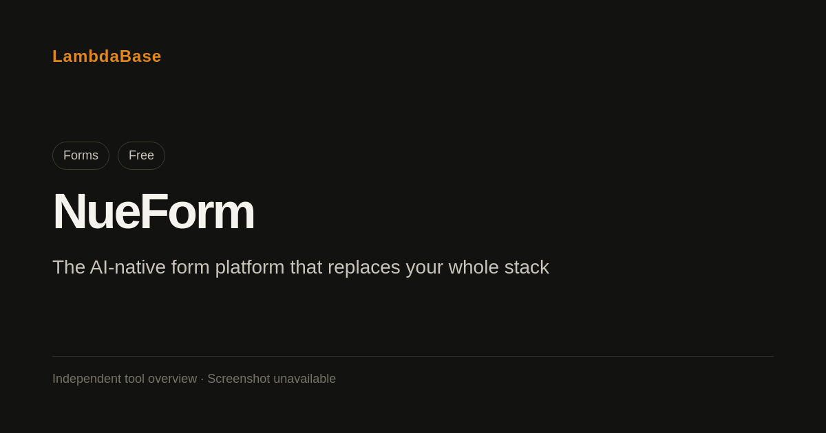 Screenshot of NueForm
