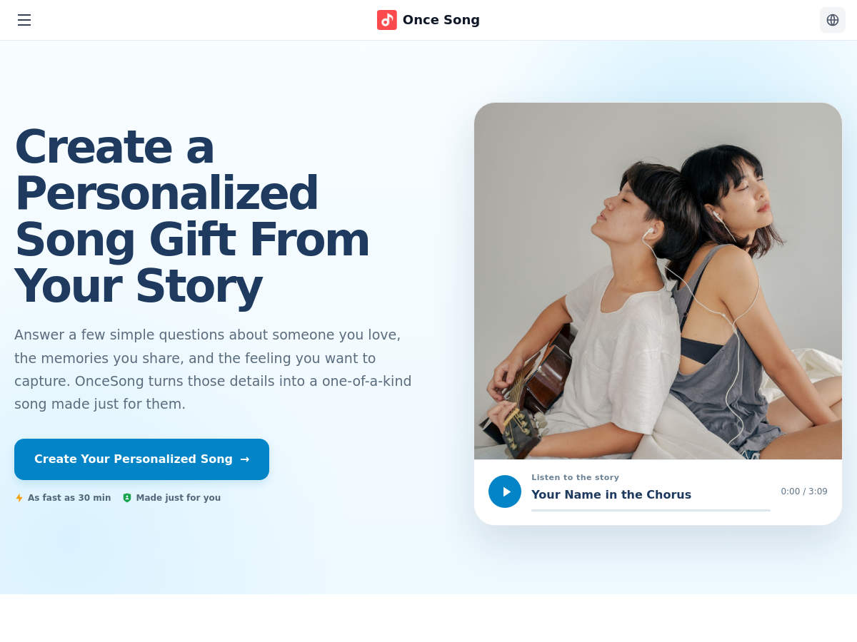 Screenshot of OnceSong