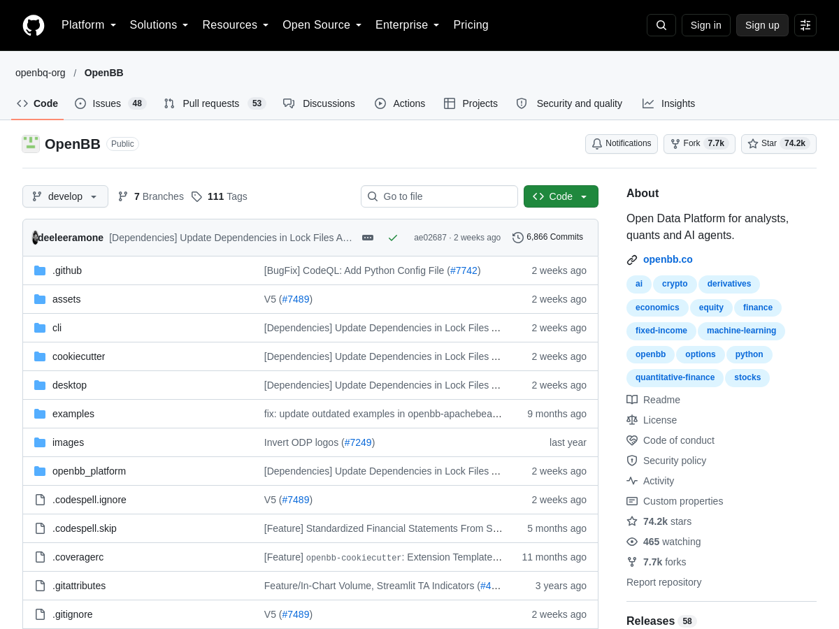 Screenshot of OpenBB