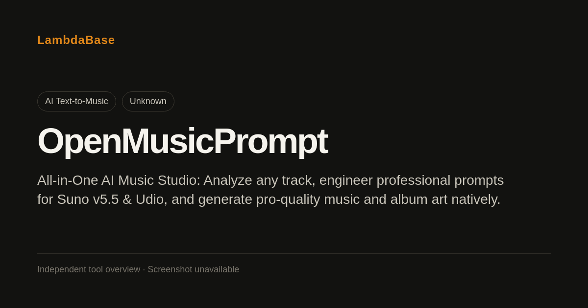 Screenshot of OpenMusicPrompt