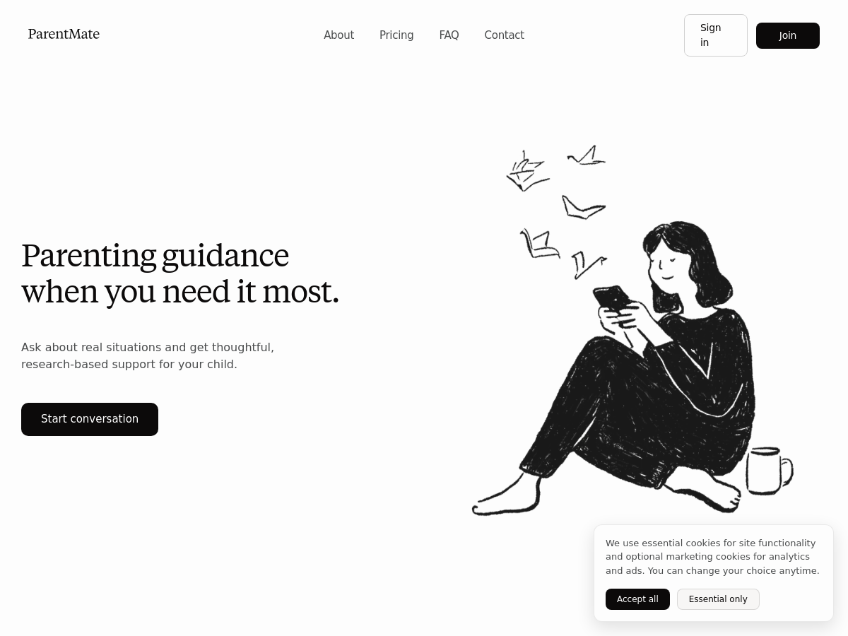 Screenshot of ParentMate