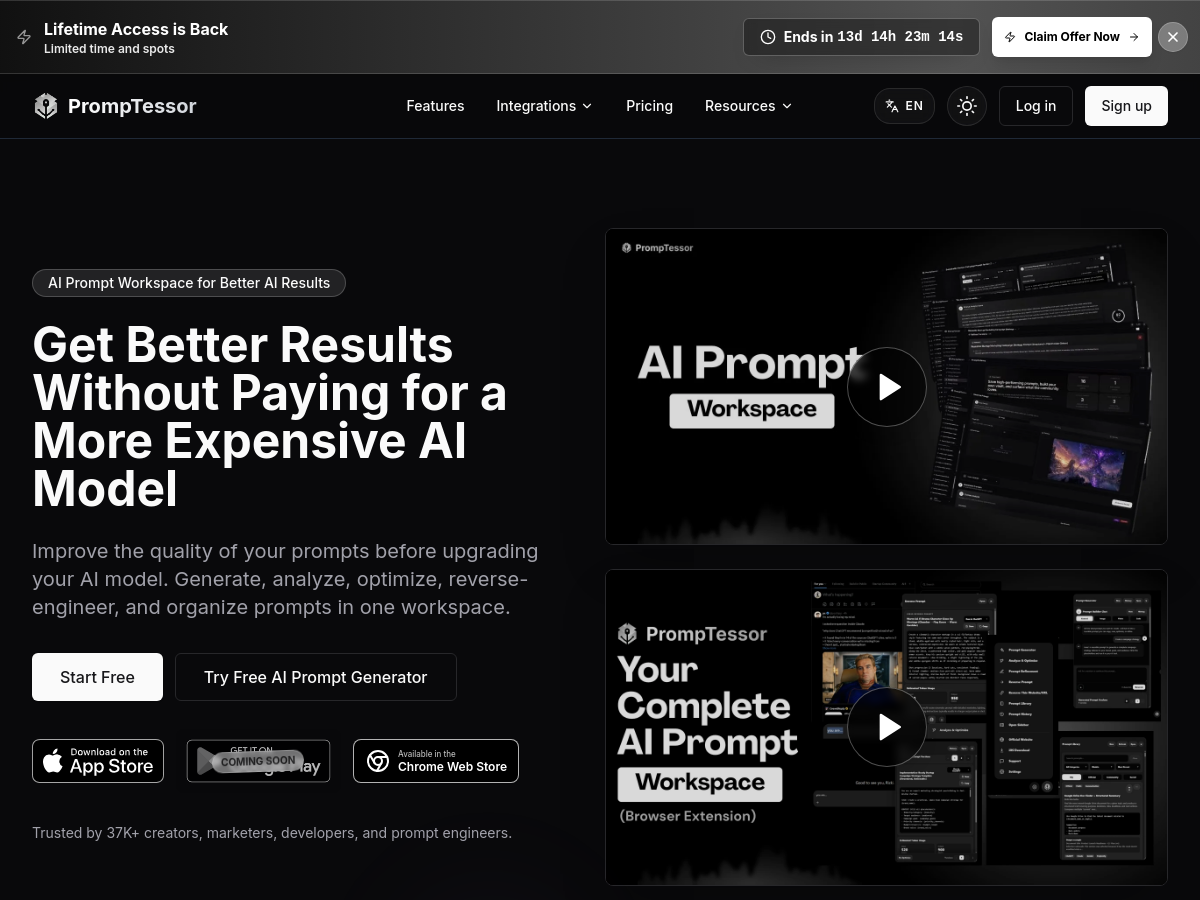 Screenshot of PrompTessor