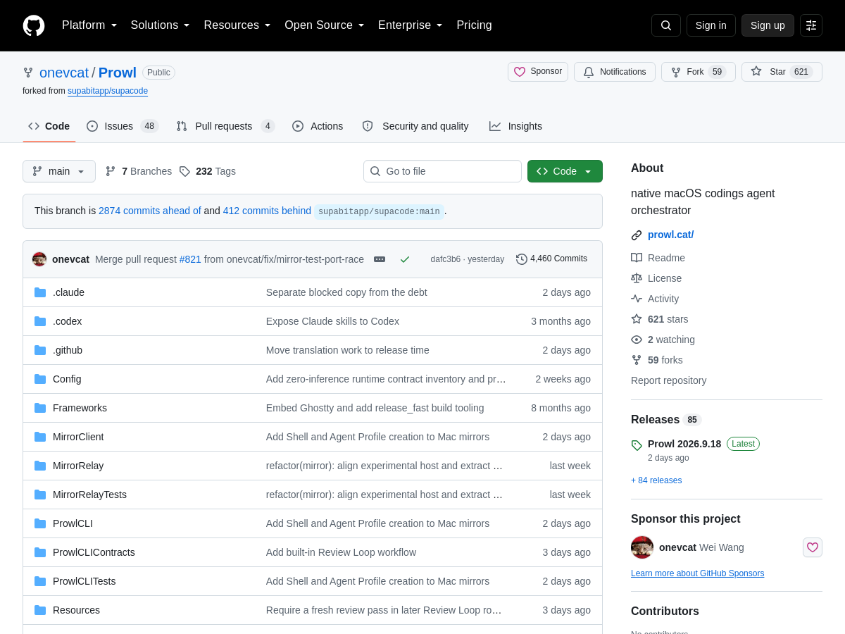 Screenshot of Prowl