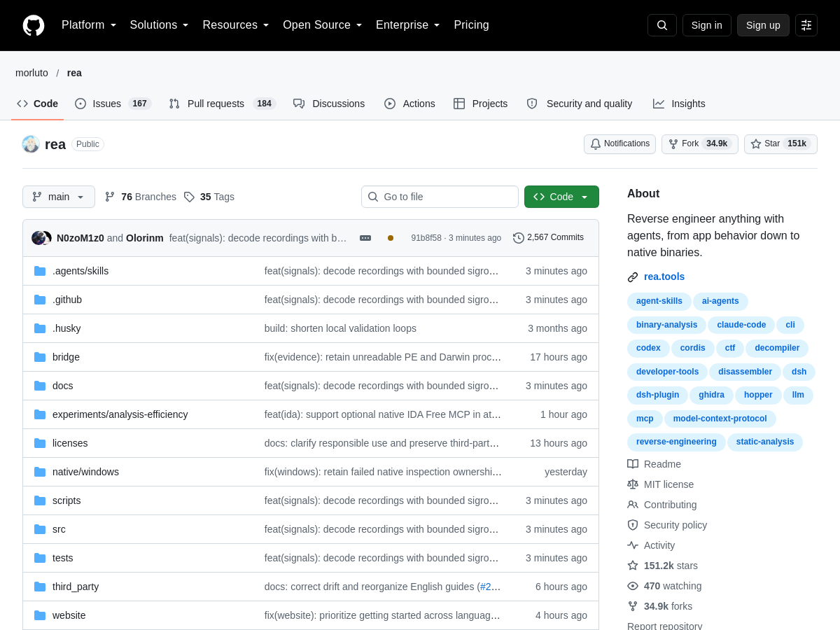 Screenshot of Rea