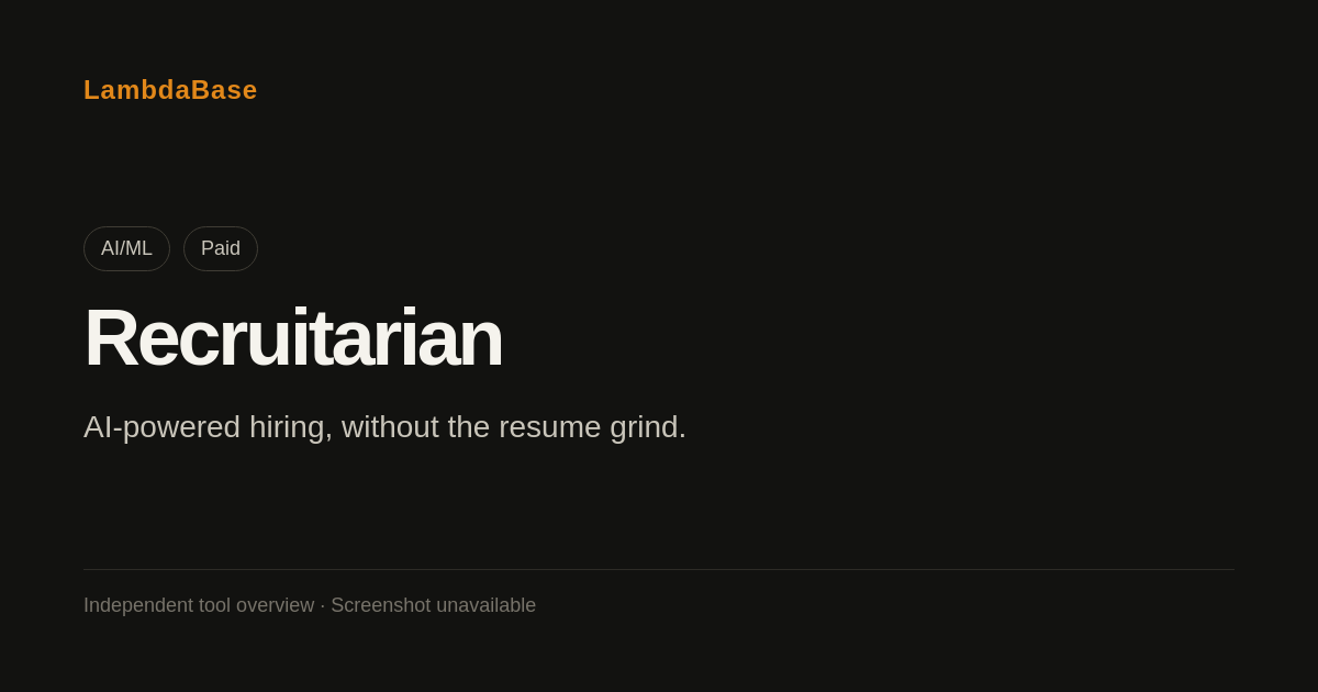 Screenshot of Recruitarian