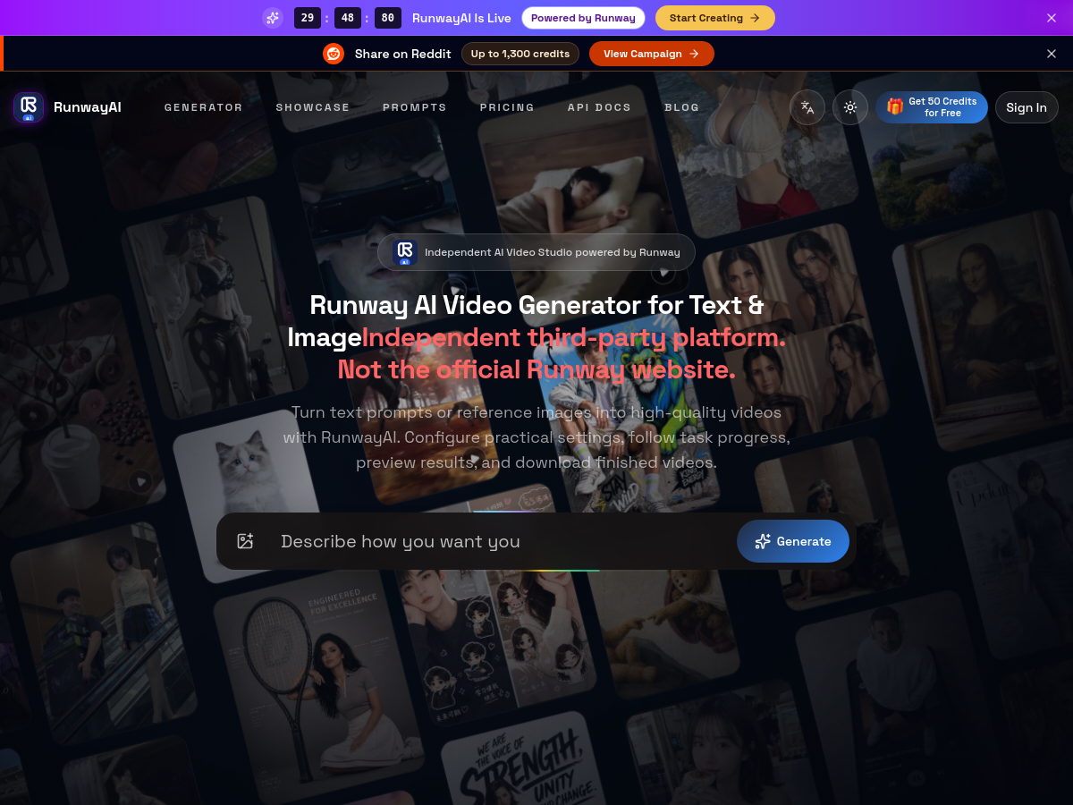 Screenshot of RunwayAI
