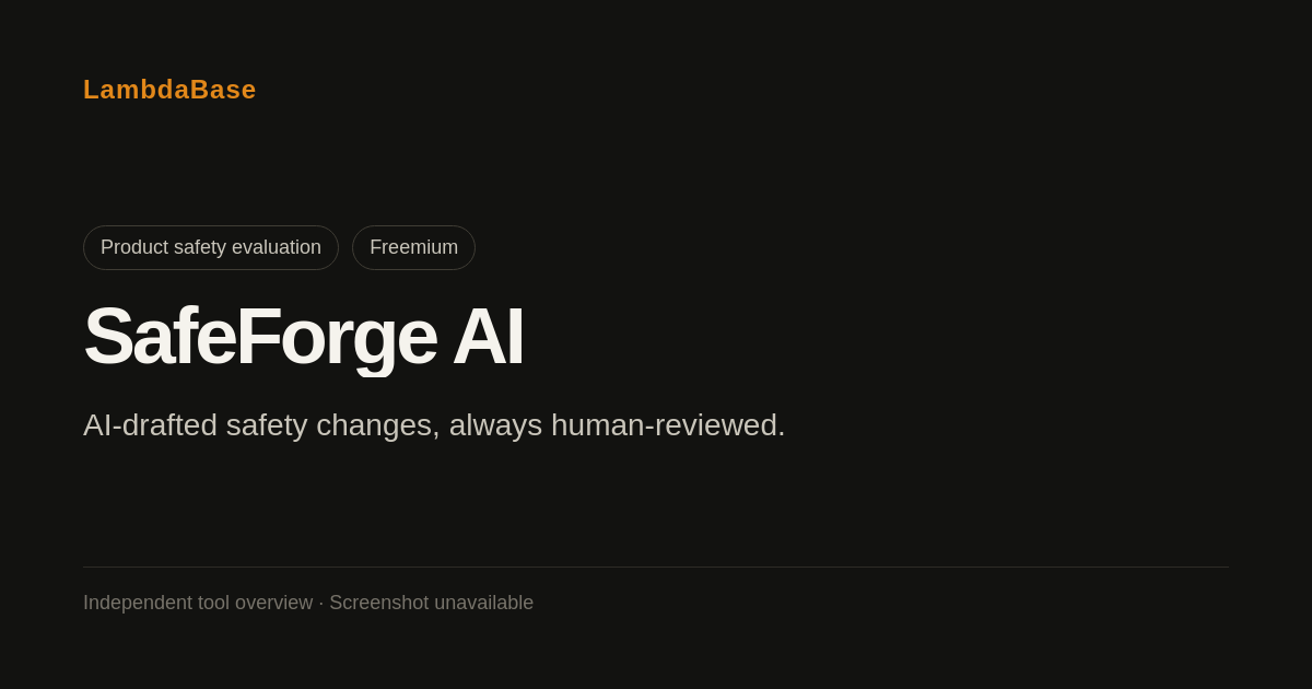 Screenshot of SafeForge AI