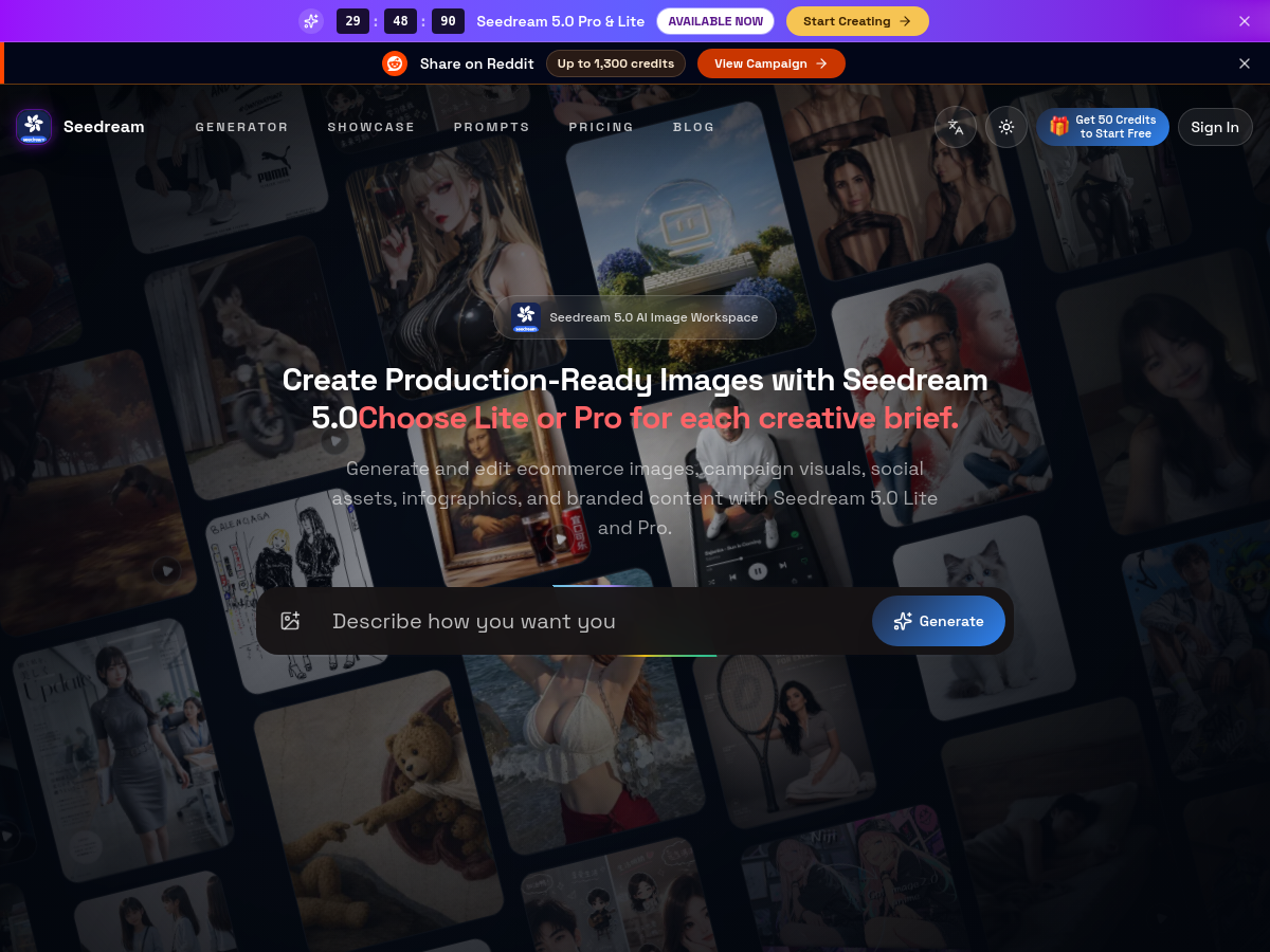 Screenshot of Seedream 5.0