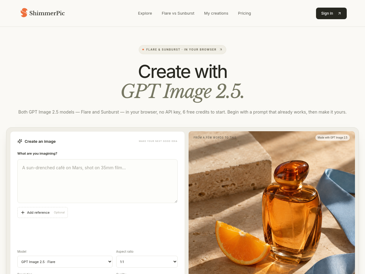 Screenshot of ShimmerPic