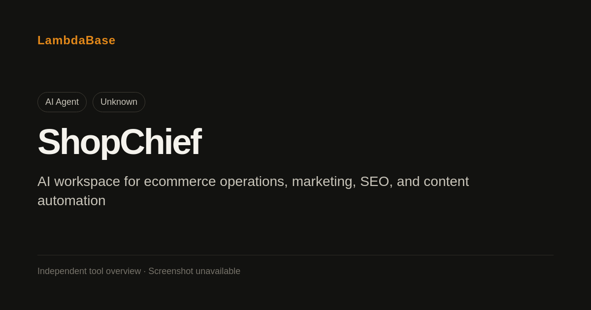 Screenshot of ShopChief