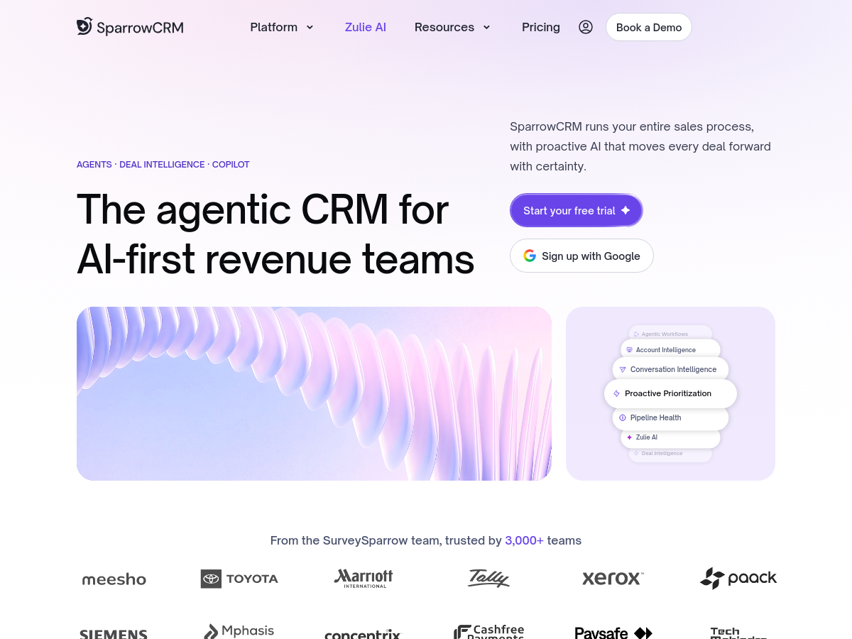 Screenshot of SparrowCRM