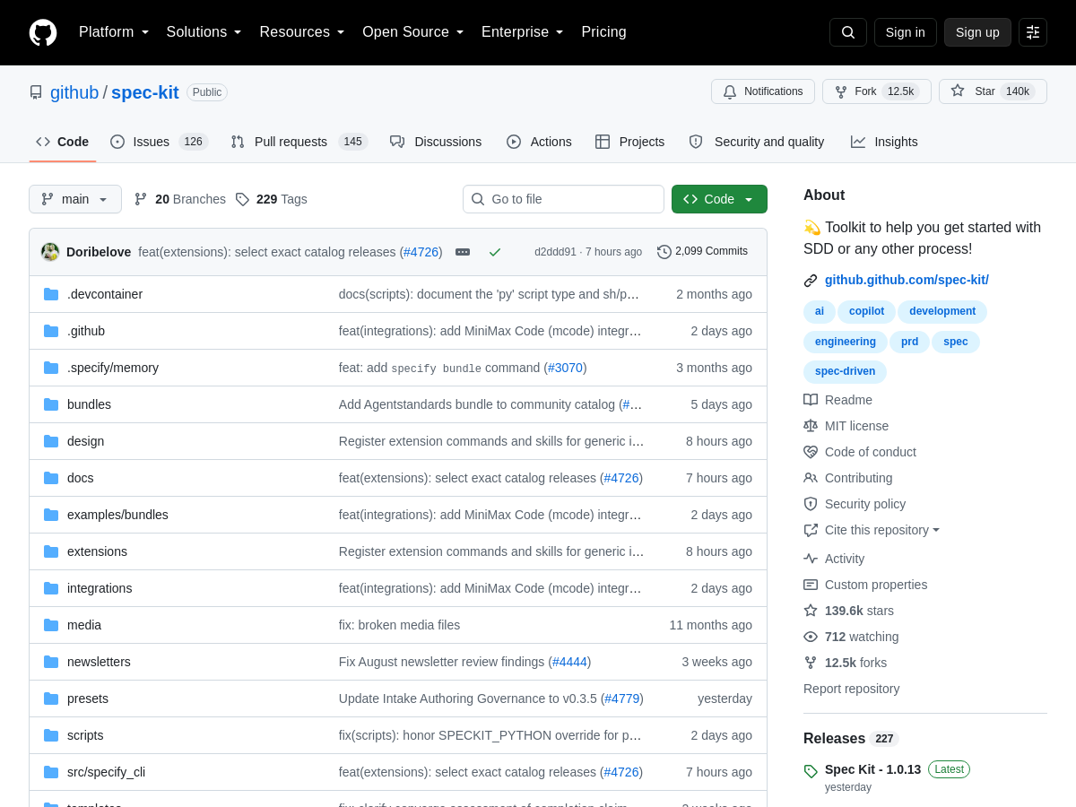 Screenshot of Spec Kit