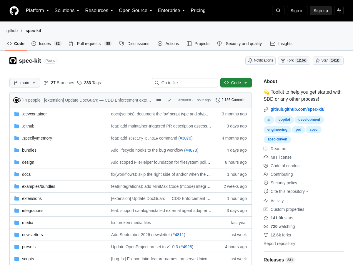 Screenshot of Spec Kit