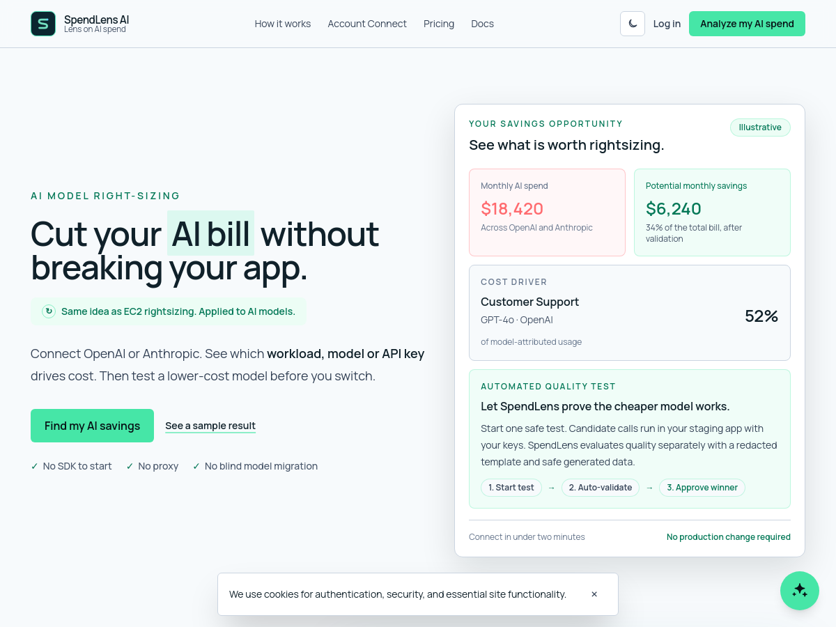 Screenshot of SpendLens AI