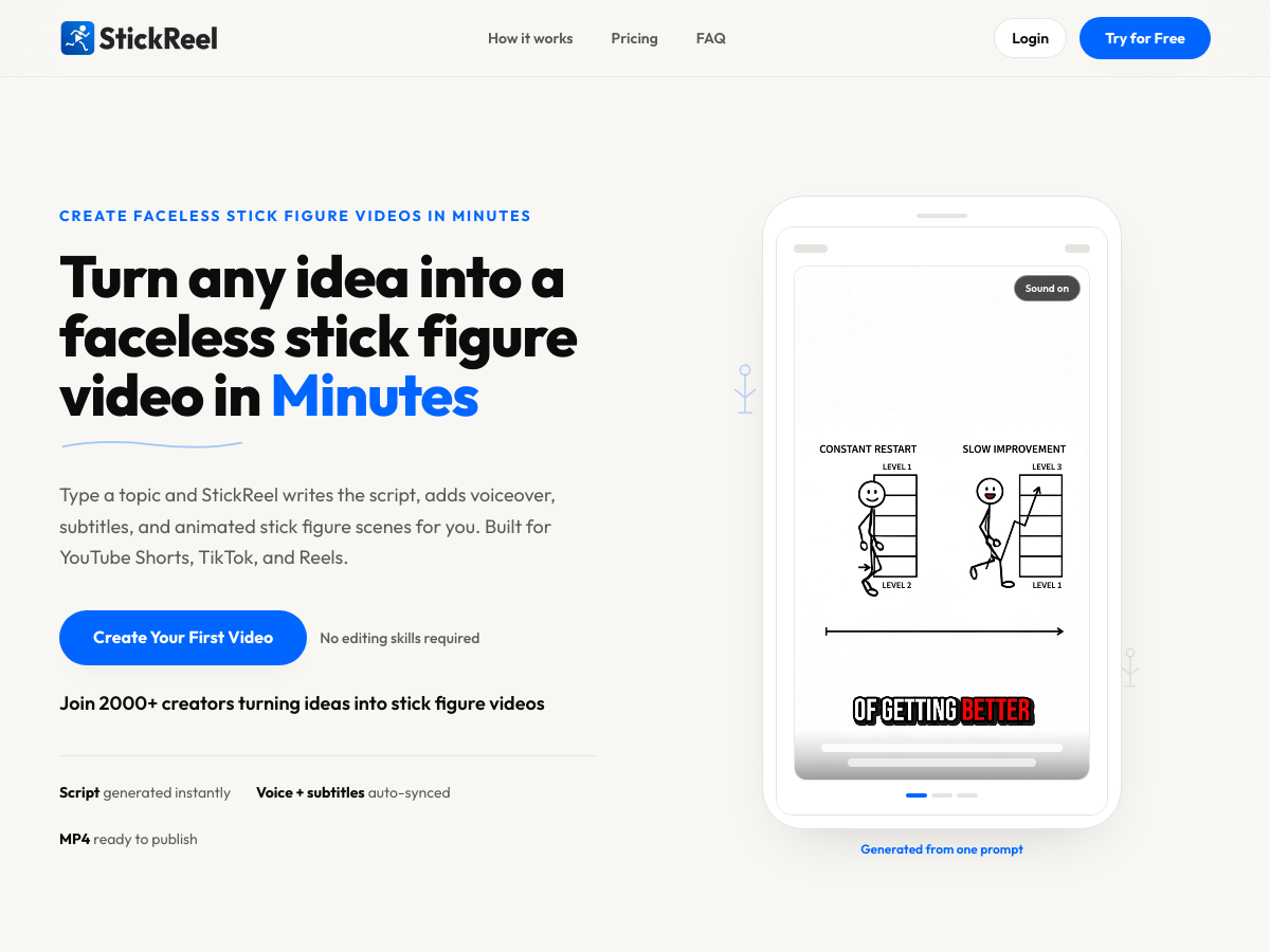Screenshot of StickReel