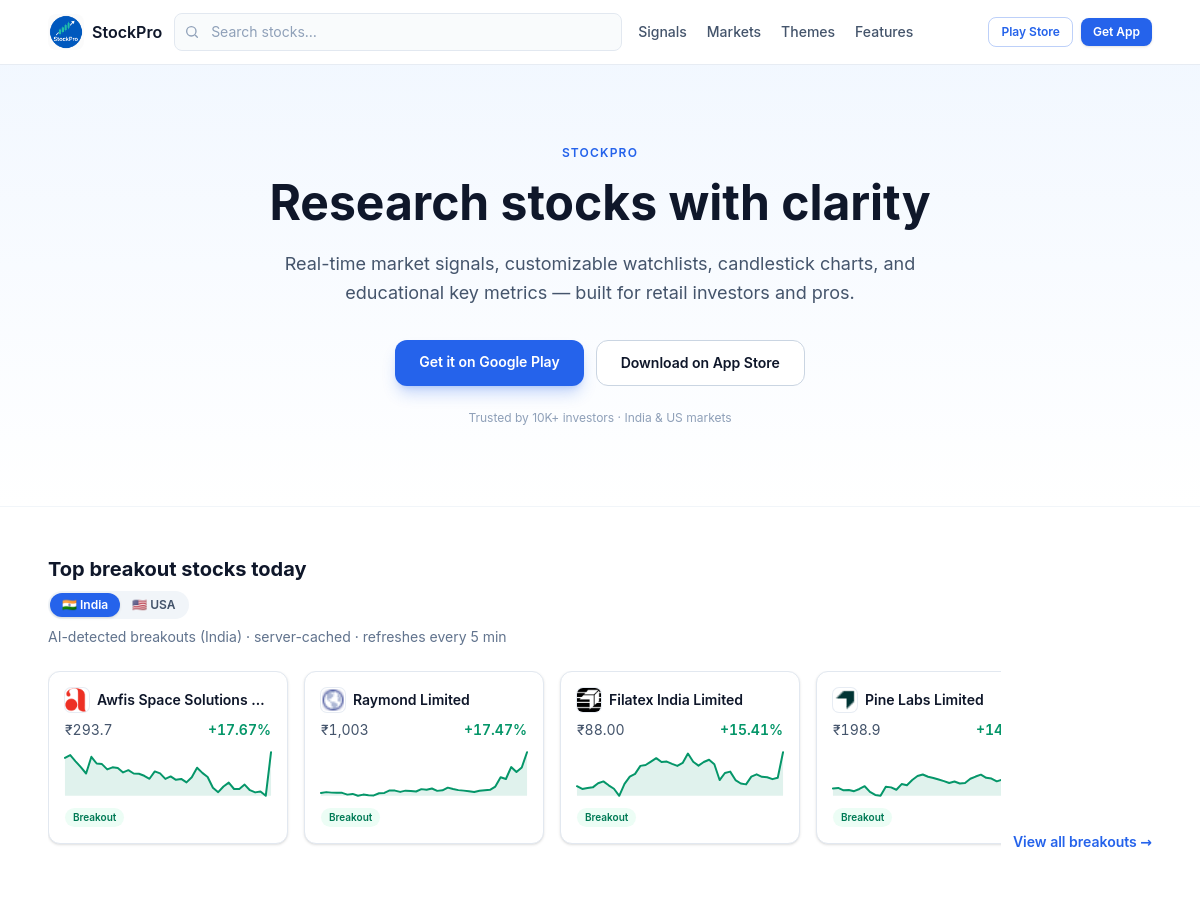 Screenshot of StockPro