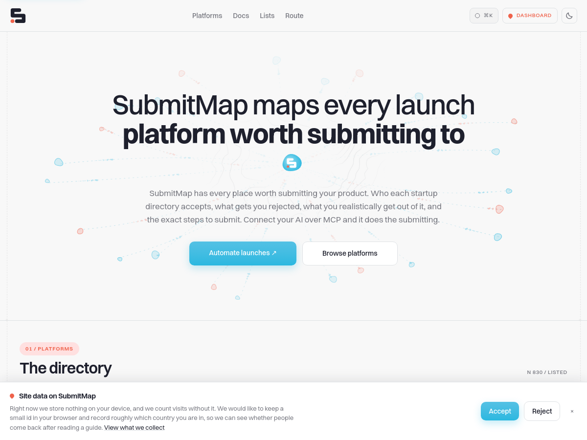 Screenshot of SubmitMap