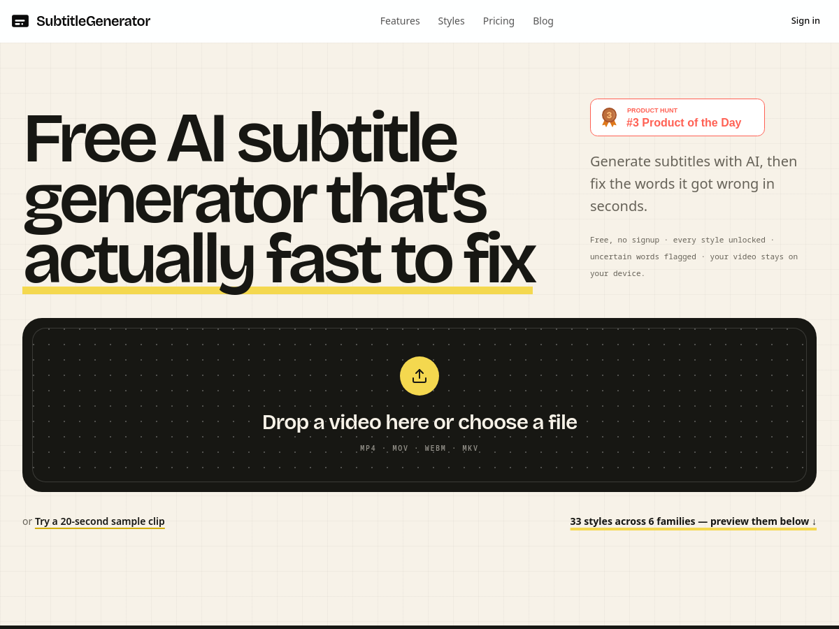 Screenshot of SubtitleGenerator