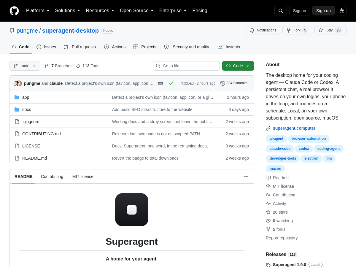 Screenshot of Superagent