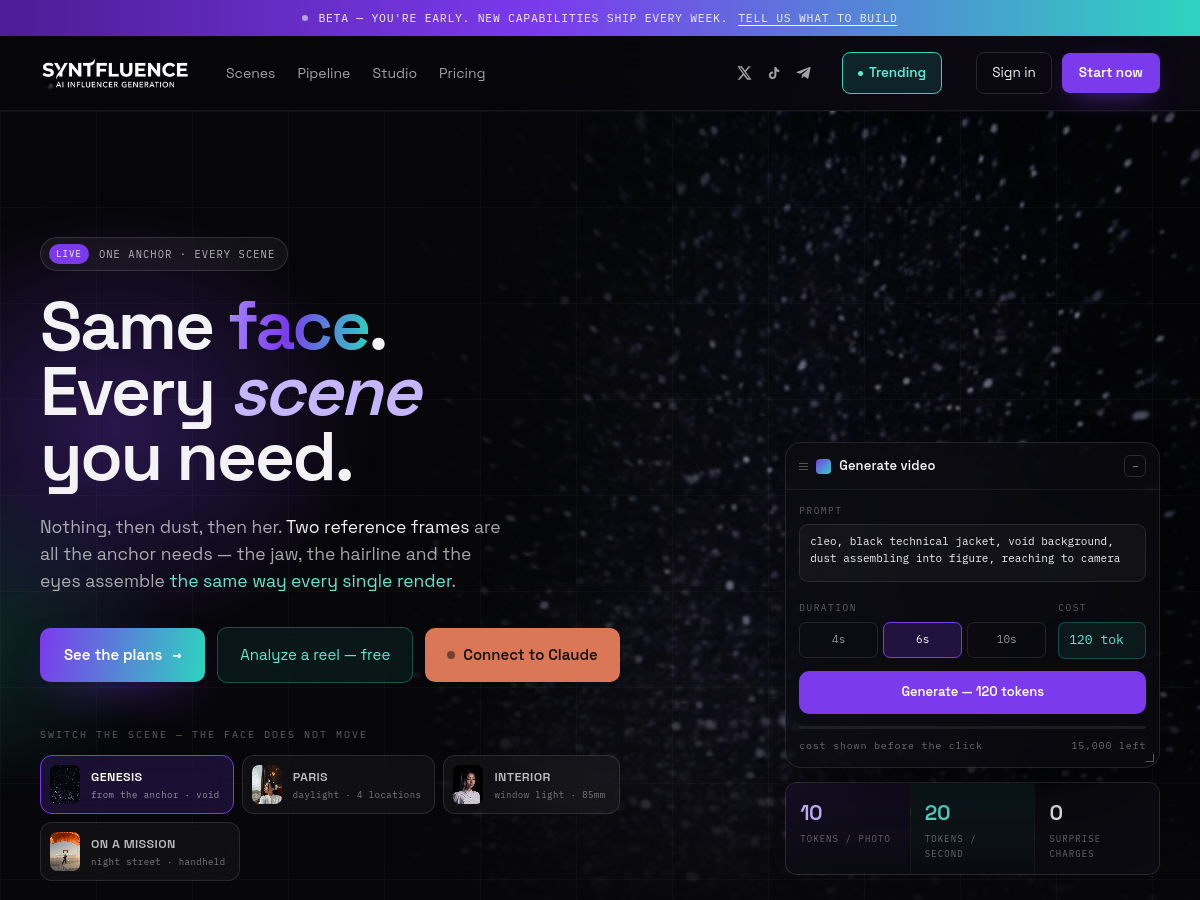 Screenshot of Syntfluence