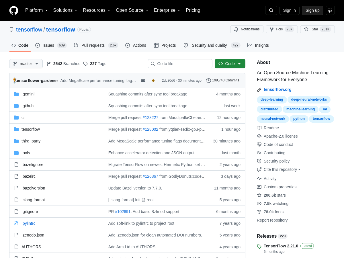 Screenshot of Tensorflow