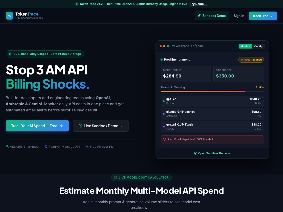 Screenshot of TokenTrace