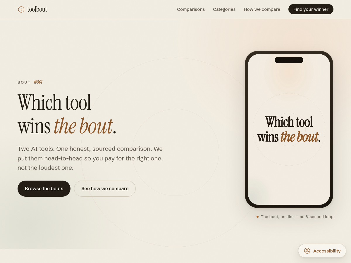Screenshot of toolbout