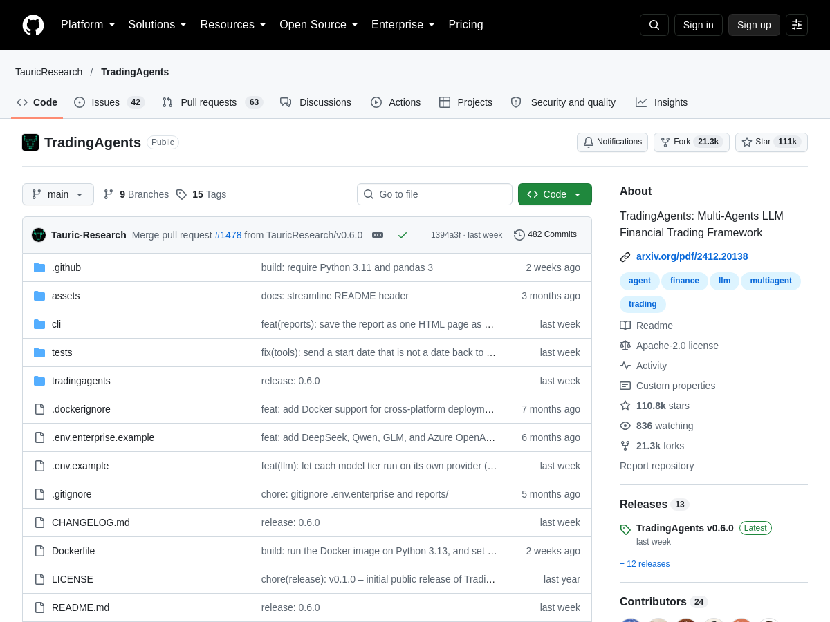 Screenshot of TradingAgents