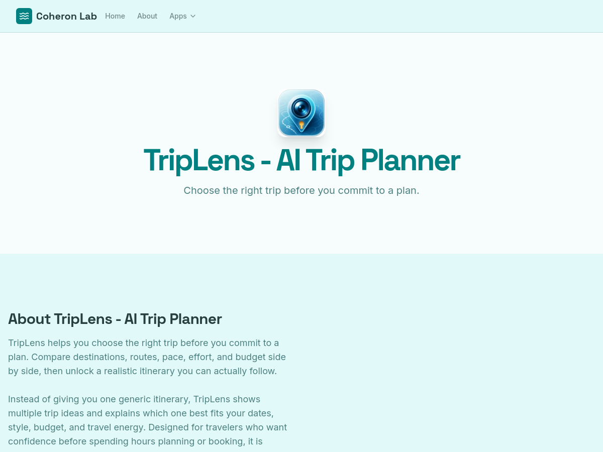 Screenshot of TripLens