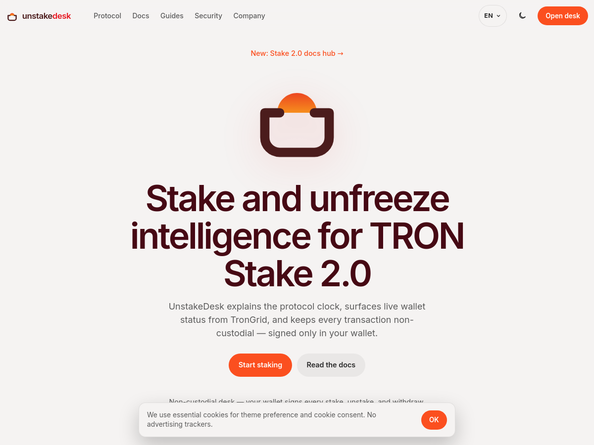 Screenshot of UnstakeDesk
