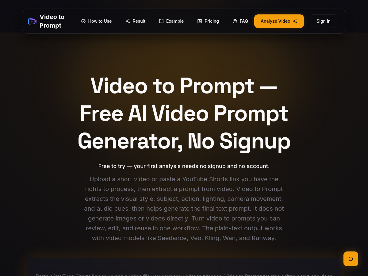 Screenshot of Video to Prompt